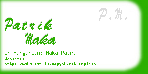 patrik maka business card